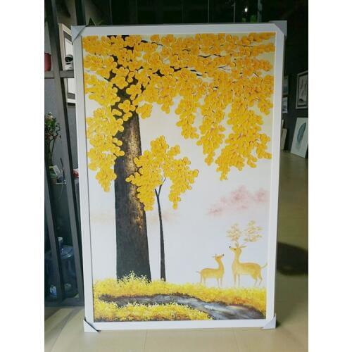 Oil Painting Abstract Thick Oil Reproductions on Canvas Handmade Rich Tree Wall Art Painting for Living Room Decor Palette Knife