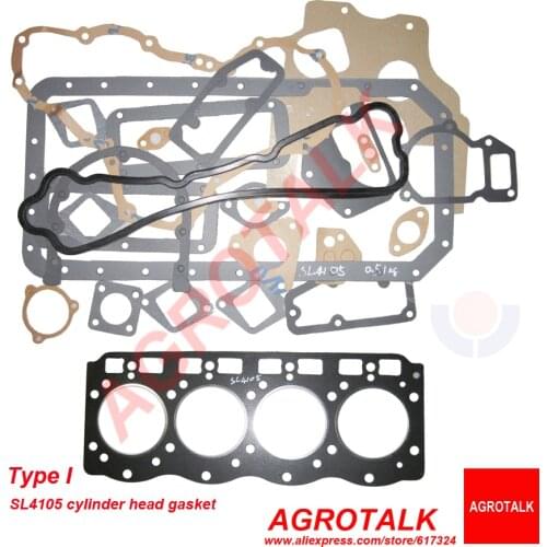 Set of gaskets including head gasket for Lijia SL4105 series engine, please choose according to your need, part number