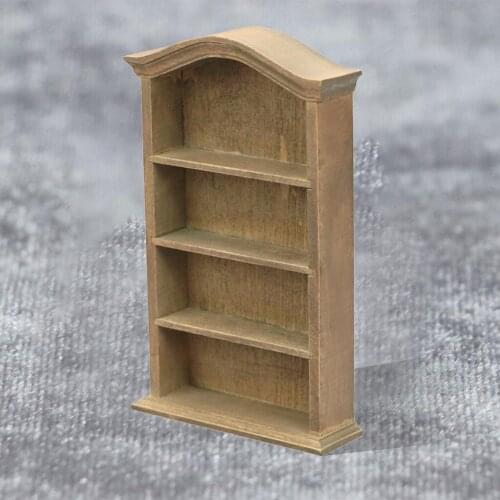 Doll House Miniature Birch Wooden Retro Shabby Bookcase Shelf 1:12 Dollhouse Creative Furniture Accessory Set Decorative