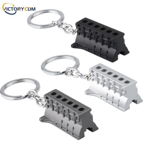 Metal Engine Block Keychain Six-cylinder Engine Body Keyring For BMW Nissan