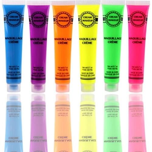 6 Pcs Set Face & Body Paint Neon Glow in the Dark for Rave Festival Party 2XPF