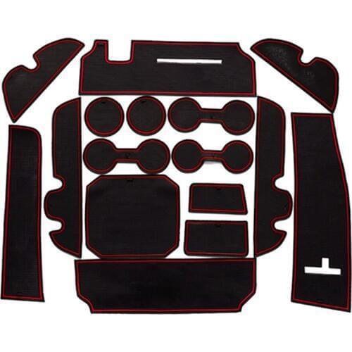 Anti-Slip Gate Slot Mat Rubber Coaster for Toyota Highlander 2014 2015 2016 2017 2018 2019 XU50 Kluger Accessories Car Stickers