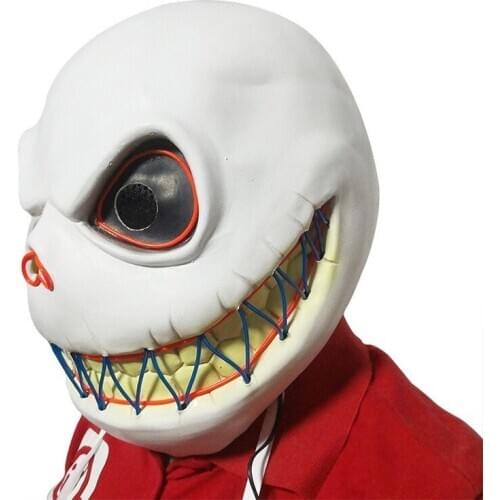 New Halloween Luminous Jack Skellington Latex Mask The Nightmare Before Christmas Skull Jack Cosplay Mask