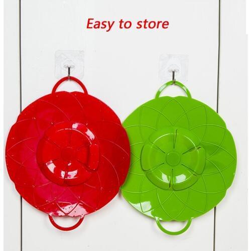 Newest Flower Shape Silicone Lid Spill Stopper Pot Cover Kitchen Gadget 25.8cm Diameter Cooking Pot Lids Utensil Cooking Tool