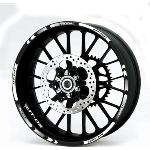 New high quality 12 Pcs Fit Motorcycle Wheel Sticker stripe Reflective Rim For Yamaha MT-03 MT03