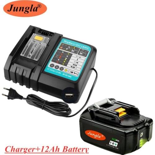 2020 18V 12Ah Rechargeable Battery 12000mah Li-Ion Battery Replacement Power Battery for MAKITA BL1880 BL1860 BL1830+3A Charger