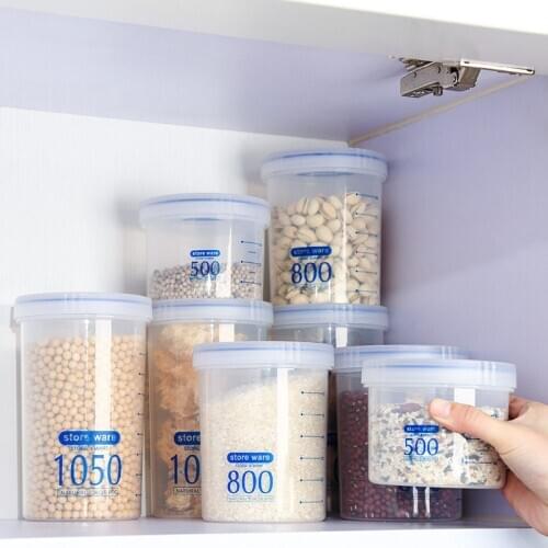Food Sealed Cans Kitchen Grain Multi-Grain Storage Box Household Transparent Plastic Snack Storage Tank Container