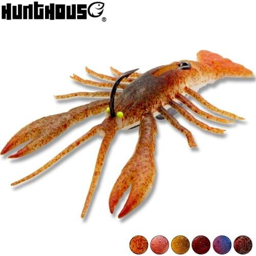 Hunthouse crawfish bait soft lure PVC material 15.4g 11.5cm lifelike color model ocean rock river fishing soft plastic lure