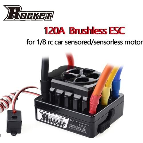 Rocket 120A Beast Brushless Motor Sensored Sensorless ESC Electric Speed Controller 6V 8.4V /3A BEC for 1/8 RC Monster Buggy