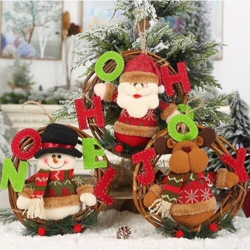 Xmas Snowman Elk DIY Rattan Ball Christmas garland Birthday Party Home Wedding Party Ornaments Decoration Supplies Kids Gifts