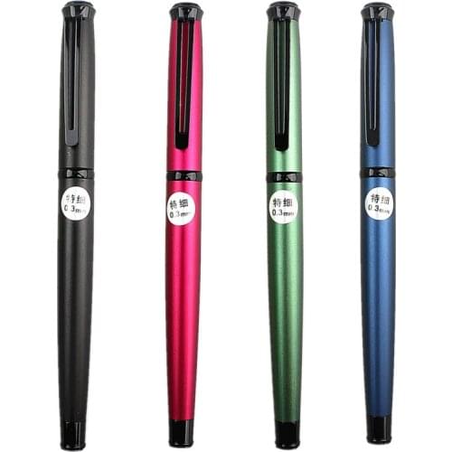 1-Piece Fountain Pen Retro Hooded Nib 0.38mm Metal Inking Pens for Writing School Office Supplies Stationery