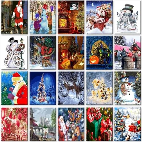 RUOPOTY Christmas gifts Painting By Numbers Kits For Kids Adults Oil Paints Landscape Diy HandPaint Home Decor Artsr