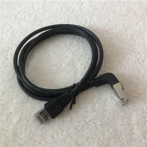 90 Degree RJ45 Adapter Data Extension Network Cable Male to Male Up Angle Black 1M