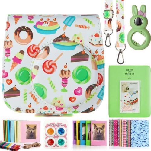 Compatible Instax Mini 9 Camera Case Bundle Donut and Ice Cream with Album, Filters Accessories for Fujifilm Instax Mini 9 8 8