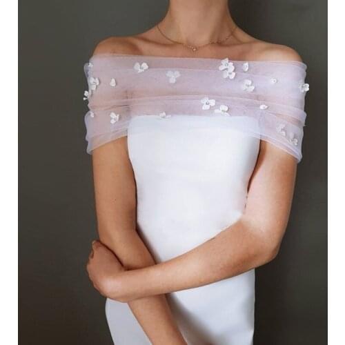 Wedding Jackets Lace Front Open Cap Sleeve Bridal Boleros White Ivory Shawl Wrap Appliques Bride Jacket