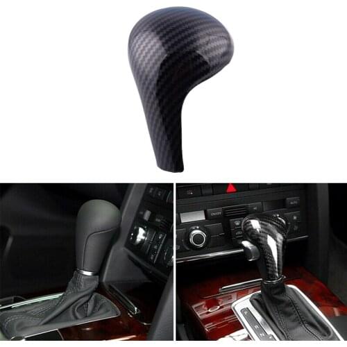Carbon Fiber Texture Gear Shift Knob Head Decoration Cover fit for Audi A4 A5 A6L Q5 Q7
