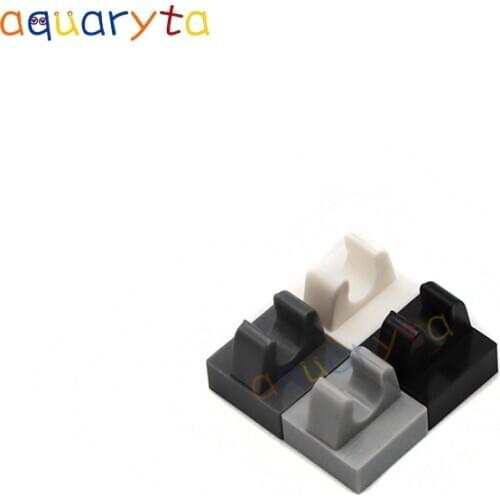 AQUARYTA 100pcs Tile Special 1x1 with Clip & Straight Tip Trapezoidal Vertical Clamping Plate 15712 2555 For Building Block Part