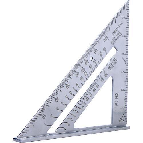 7inch Aluminum Speed Square Triangle Angle Protractor Measuring Tool Try Square Carpenters Measuring Layout Tool