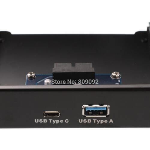 TYPE-C USB3.1 +USB3.0 Dual Port to Motherboard 20Pin 2.5inch Front Panel Bracket Drive Bay