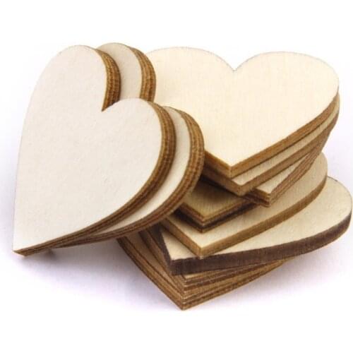 Plain Wooden Heart Embellishments for Crafts 30mm Pack of Approx. 25pcs 7NK160