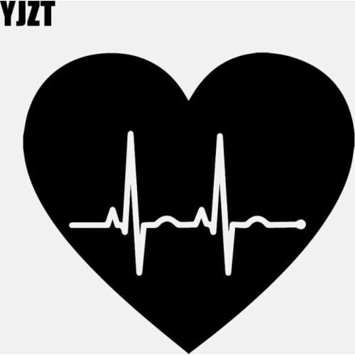 YJZT 14.3CM*13CM Love Nurse Doctor Heartbeat Vinyl Motorcycle Black/Silver Car Sticker C22-1274