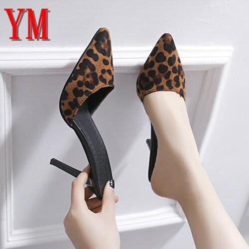 Women Leopard Women Sandals Thin Heels Summer Sandals Pointed Toe Multi Colors Sandals Ladies Wedge Shoes Sandales Femme 2020