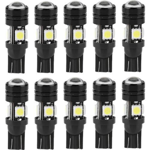 10 Pcs T10 5050 LED Bulbs Each bulb built-in 4 pcs SMD and 1pc 1.5W LED ultra bright lamp beads With the new CANBUS detection