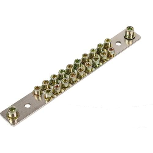 21 holes duel N busbar strip ground bar copper bar for distribution box 2.5*25