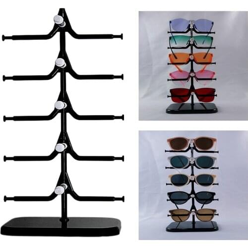5 Layers Eyeglasses Sunglasses Glasses Display Stand Rack Holder Shelf for 5 Pairs