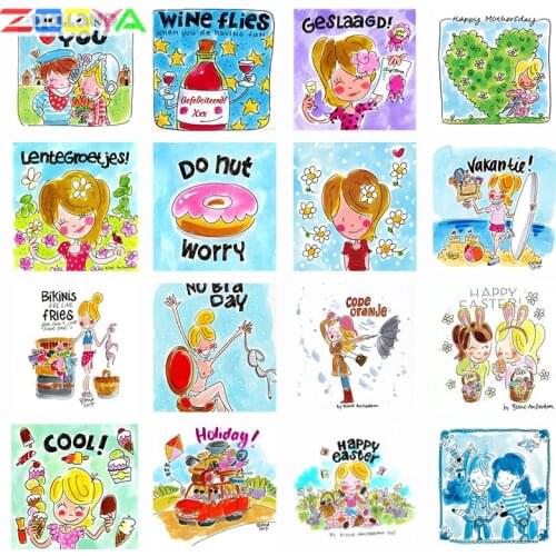 Zooya Full Square/Round Drill 5D Diy Diamond Painting Blond Amsterdam Embroidery Cross Stitch Home Decor Handmake Gift Jq508