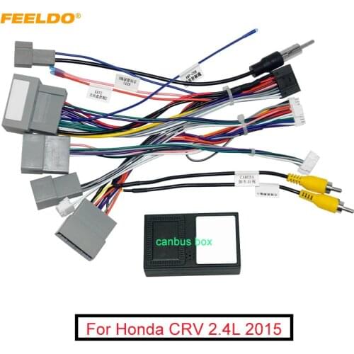 FEELDO Car 16pin Audio Wiring Harness With Canbus BOX For Honda CRV 2.4L Stereo Installation Wire Adapter