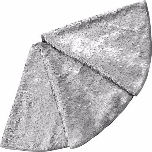 Free Shipping Sequin Glitter Christmas Tree Skirt Bling Bling Luxurious Christmas Decoration Silvery P2870