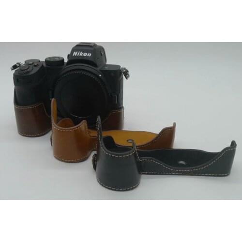 Camera case Bag Leather Half Body Set Cover For Nikon Z5 Z6II Z7II Camera Bag with Battery Opening