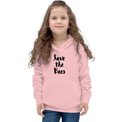 Kids Save The Bees Hoodie Winter Thick Fleece Top Fashion Childrens Hoody