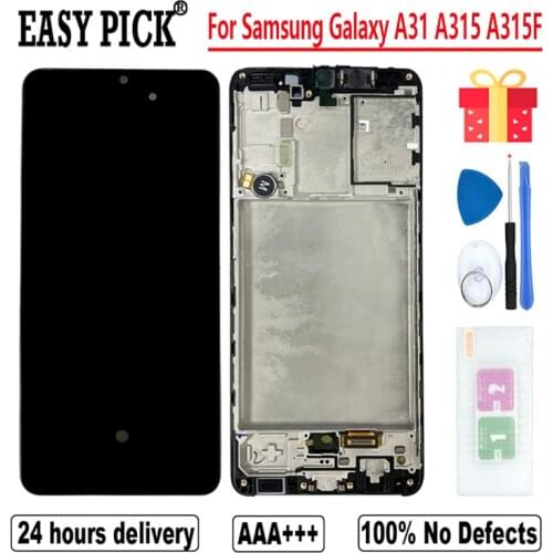 For Samsung Galaxy A31 A315 A315F A315G A315F/DS SM-A315G/DS LCD Display Touch Screen Digitizer Assembly Free Tool