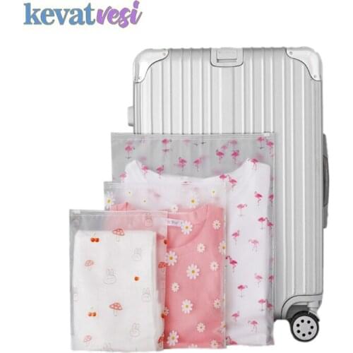 Travel Clothes Storage Bags Custom Waterproof Bag Transparent Cosmetic Bag Self Sealing Bags For Cloth Packing Zip Lock Storage