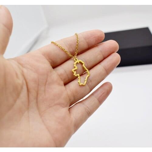 European and American new hollow Ireland country map pendant pendant stainless steel jewelry