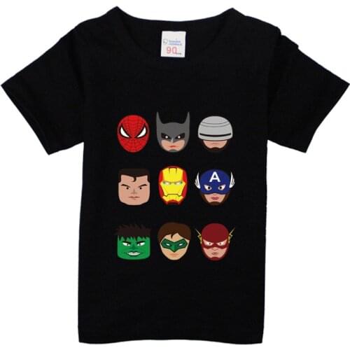 Marvel Iron Man Spiderman T-shirt Fashion Kids Boys Clothes Super Hero Cotton Casual Clothes 2021 Summer Clothing Tshirt for Boy