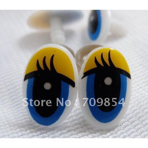 New Brand blue 13*19mm wth lash Toy Eyes Plastic Safety Eyes for toy findings+washers /500pcs