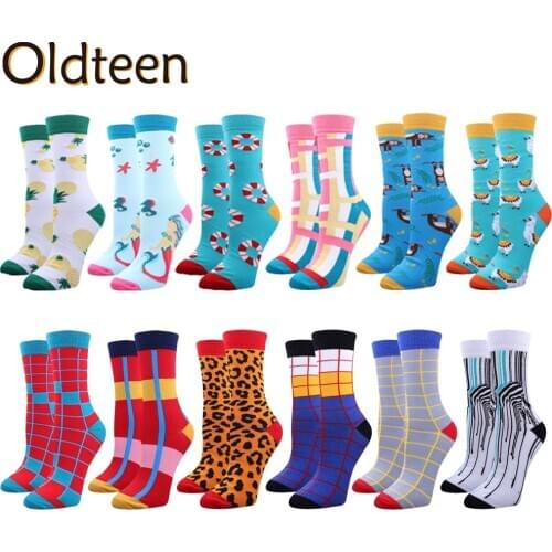 Hot New Funny Harajuku Women Socks Unicorn Flamingo Cartoon Happy Art Unisex Men Socks Novelty Harajuku Hip Hop Christmas Gifts