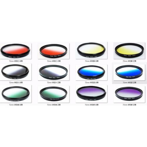 Red Yellow Orange Purple Gray Blue Grad Gradient Filter Circular Rotating Graduated Color Filter 62 67 72 77 82mm