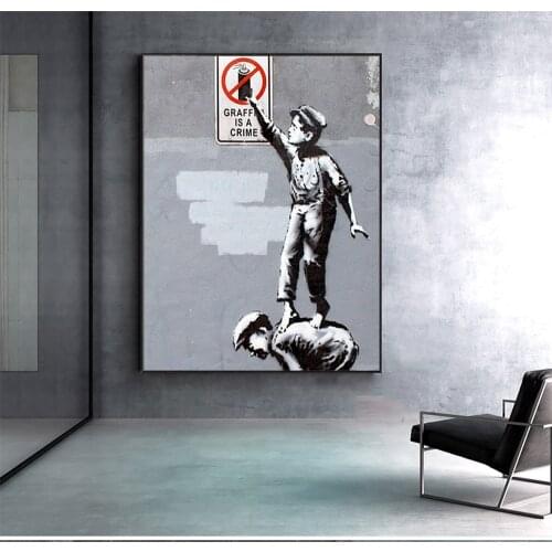 Banksy Graffiti Wall Art Canvas Painting & Calligraphy Fashion Nordic Poster And Prints Wall Pictures For Living Room Decoration