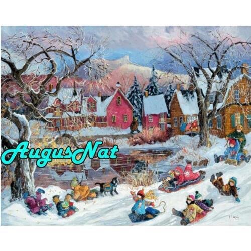 Winter diamond painting landscape diamand embroidery cabin diamant mosaique picture cottage oil paint by number canvas kids gift