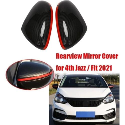 Car Side Wing Mirror Cover Caps Rearview Mirror Cover Outside Door Mirror Shell for Honda 4Th Jazz / Fit 2021