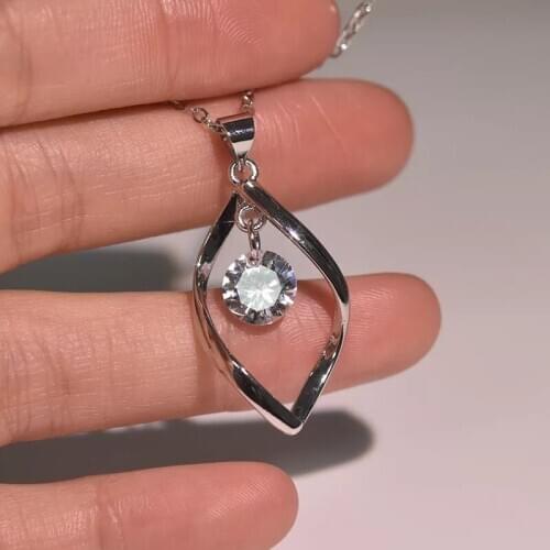 MENGYI Hot Selling Delicate Lozenge Pendant Necklace Hanging Round White Zircon For Women Valentines Day Gift Party Jewelry