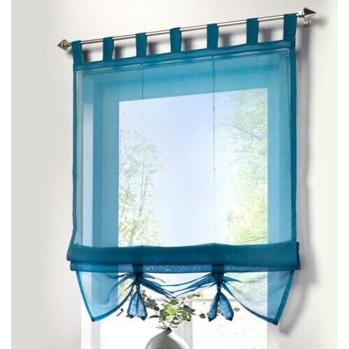 Lychee Roman Window Tulle Curtains Solid Color Voile Curtain for Living Room Modern Window Curtains