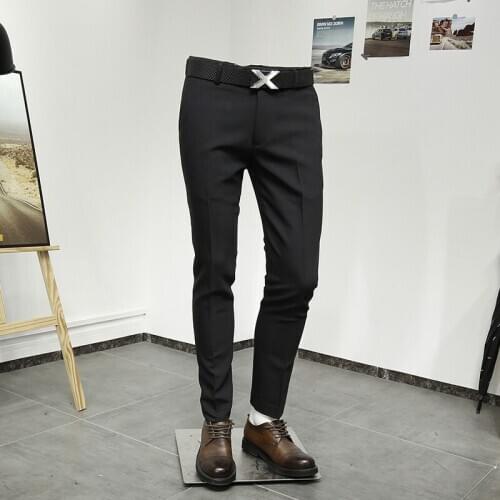 Men long pants thicken autumn winter black slim style formal suits pant for wedding groom business mans wear plus size 30 to 36