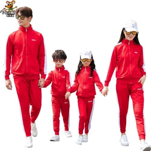 Family Matching Outfits Mother Daughter Jacket Pants Set Spring Autumn Father Son Clothes Set Family Clothing Men Women Children