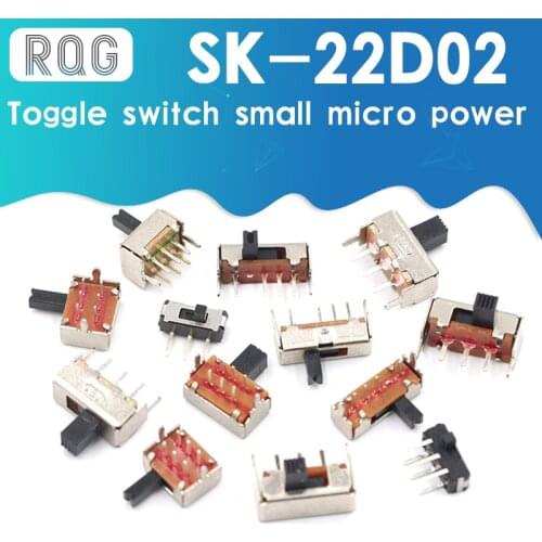 10pcs toggle switch Single and double row in-line horizontal small micro power switch sliding position fluctuation 2gear 3gear 1