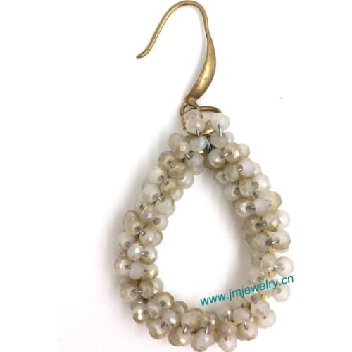 Wholesale handmade Ethnic jewellery crystal beaded dangle earrings summer style nickel free earrings